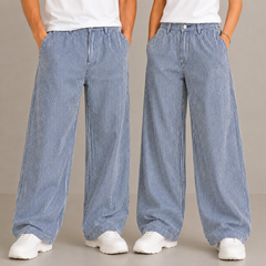 Baggy 4-Pocket Striped Pants – Unisex