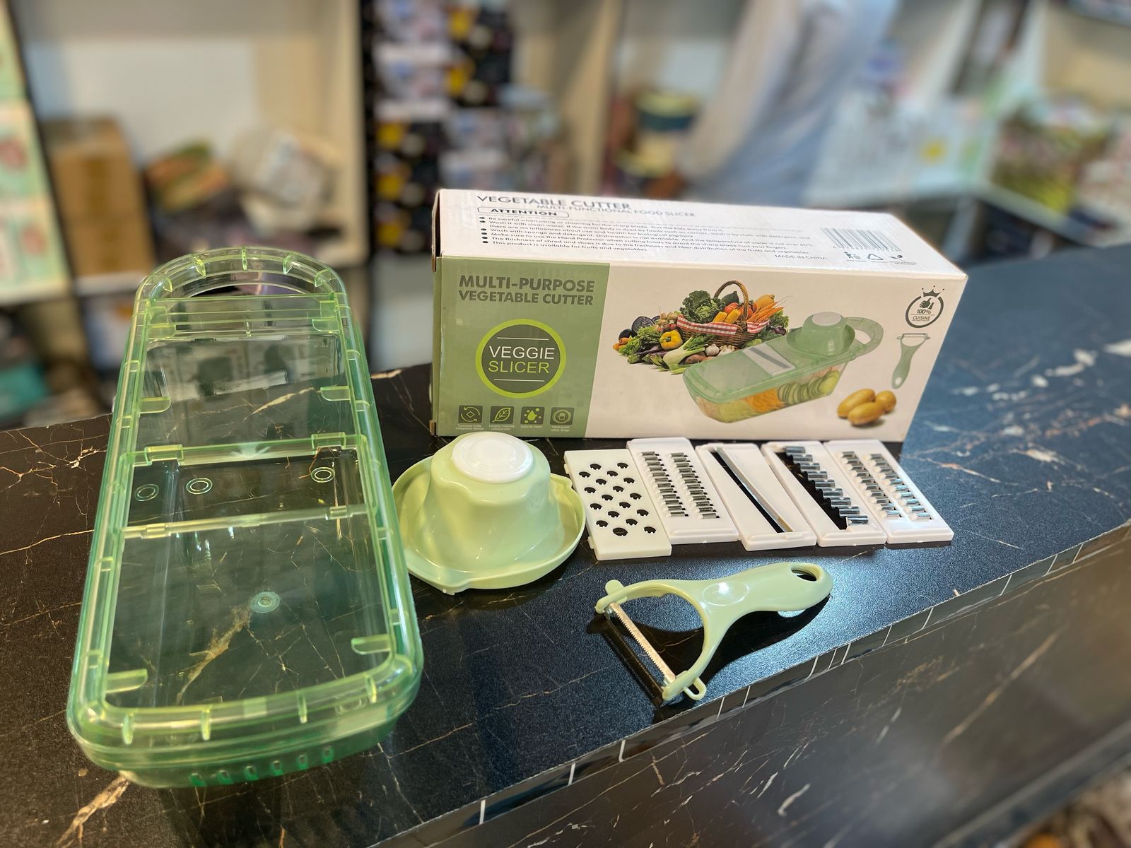 Vegetable Cutter,Mandoline Slicer Adjustable Vegetable Chopper Multifunctional Vegetable Cutter Food Chopper with Hand Guard Sharp Stainless Steel Blades for Vegetables Fruits Home Kitchen Shopcify