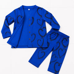 V NECK BLUE HEART SHIRT KIDS WEAR