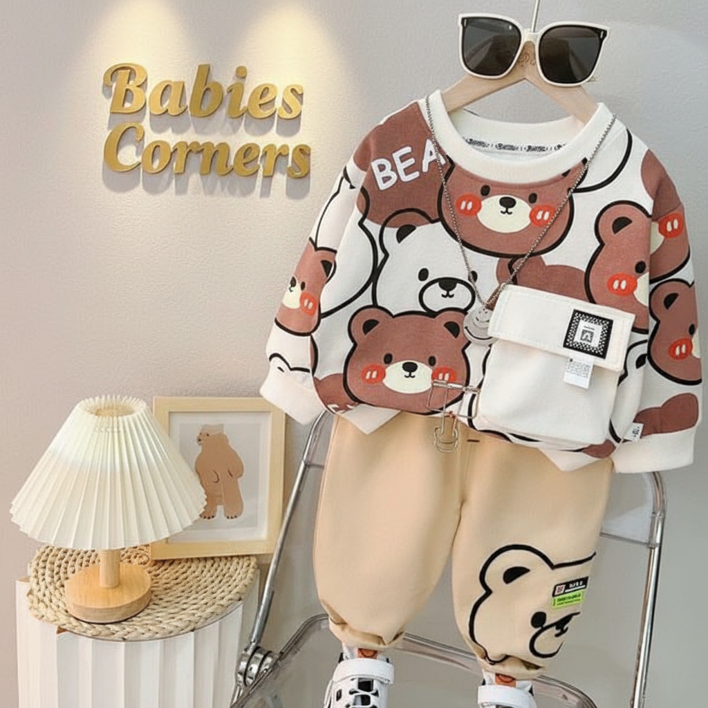 WHITE BEAR POCKET STYLE WINTER KIDS TRACSUIT