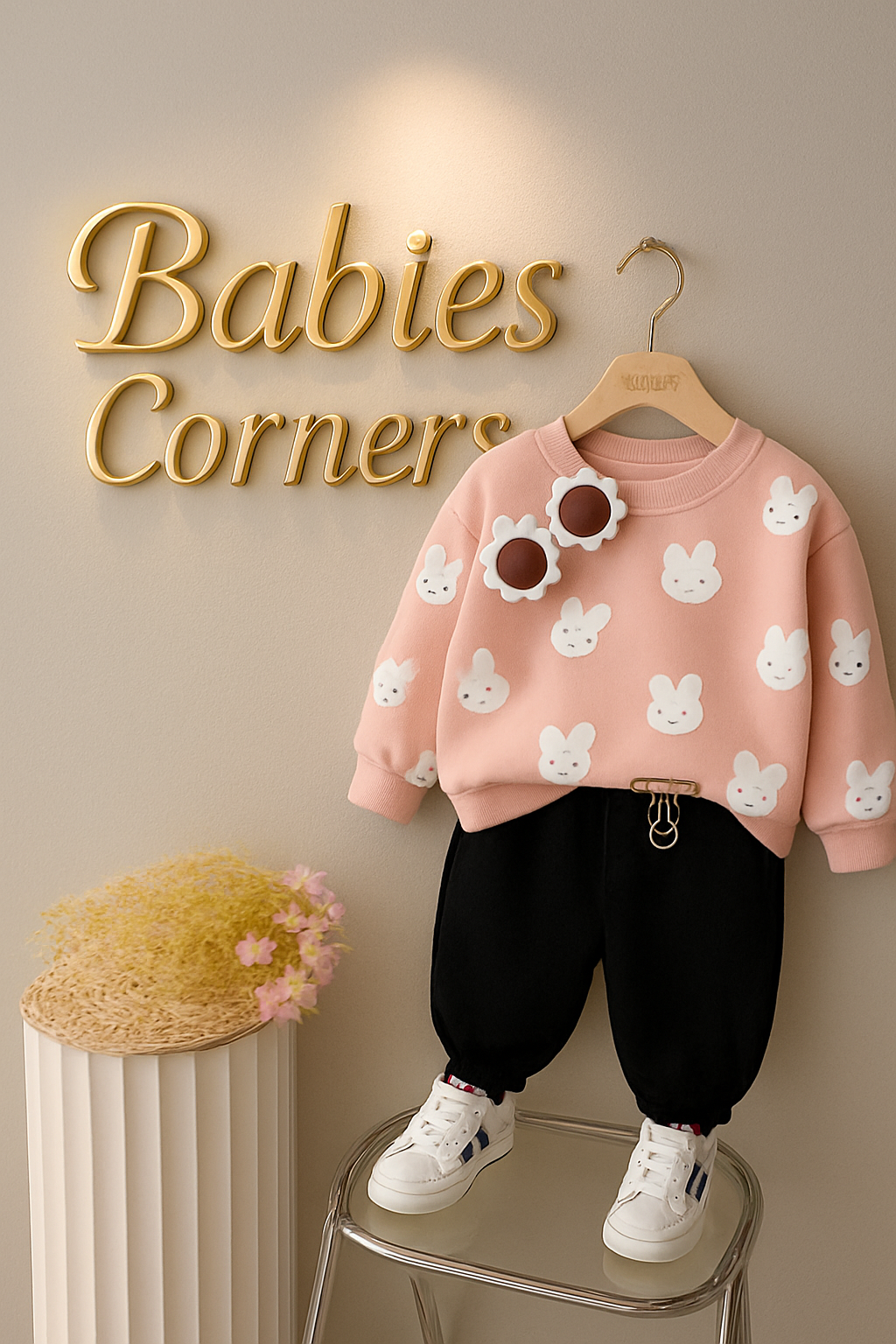 PEACH BEAR  KIDS WINTER PANEL TRACKSUIT