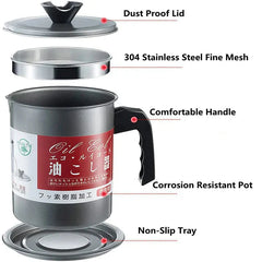 Kitchen Oil Filter Pot Stainless Steel Shopcify