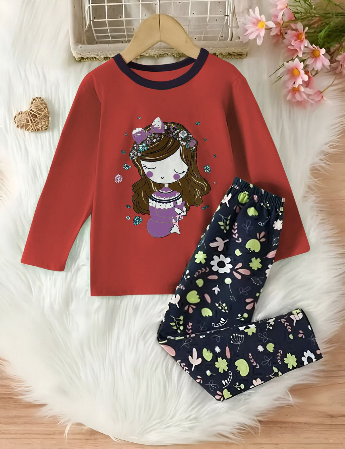 MEHROON SLEEPY PRINTED KIDS WEAR