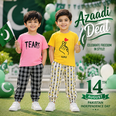 TEARS Graphic print  & Heart Hand Graphic Premium Cotton Night Suit ( Pack of two ) D37