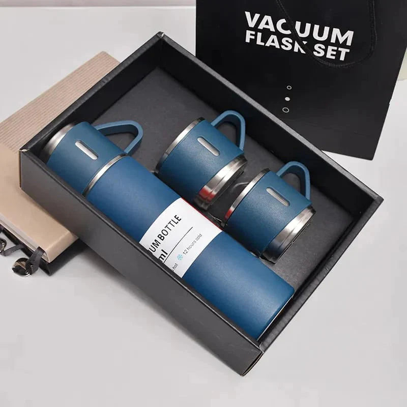 Stainless Steel Vacuum Thermal Flask Set [Random Colours] Shopcify