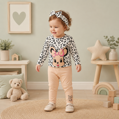 white bunny with cheeta print&nbsp; pajama Printed Kids Wear