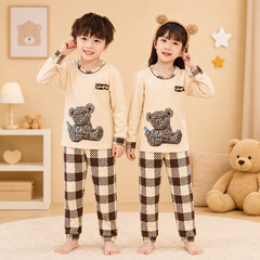CHECK BEAR PRINTED KIDS WEAR