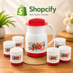 Premium Water Jug Glass Set (7 Pcs)