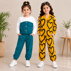 Zink Blush Belle Poket + V Neck Yellow Heart  (Pack of 2)