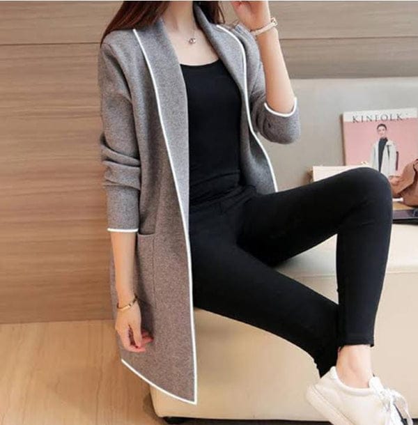 WOMEN'S WINTER LAPEL LONG FRONT OPEN COAT