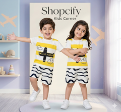 AEROPLANE PRINTED SHORT SLEEVE KIDS WEAR