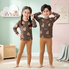 BROWN COOKIE PRINTED KIDS WEAR