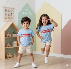 BLUE SUPERMAN KIDS SHORT SLEEVE KIDS WEAR