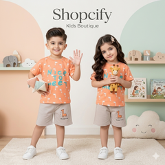 NICE TO MEET PRINTED SHORT SLEEVE KIDS WEAR