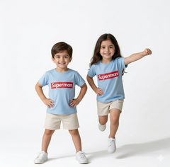 BLUE SUPERMAN KIDS SHORT SLEEVE KIDS WEAR