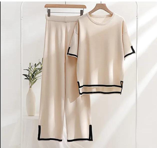 2PC BEIGE STYLE WOMEN LOUNGE WEAR CH-1300