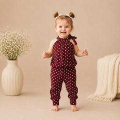 Mehroon : POLKA DOT PRINTED KIDS WEAR