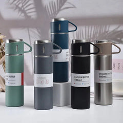 Stainless Steel Vacuum Thermal Flask Set [Random Colours] Shopcify