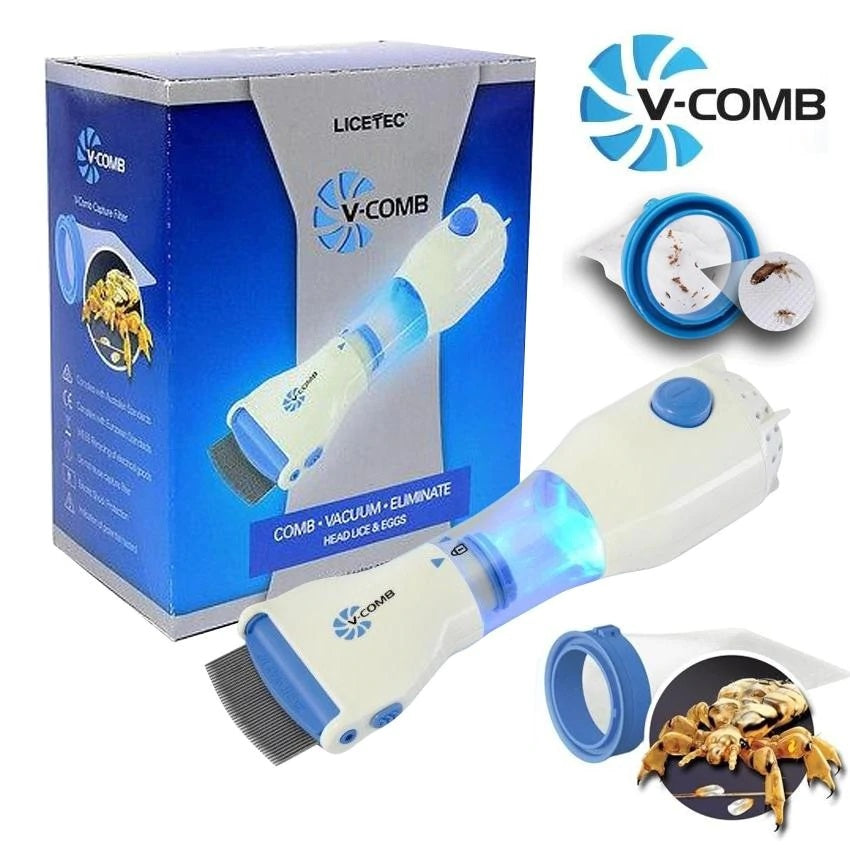 V Comb Electric Anti Lice  Machine [Steel Comb 4 Filter] Shopcify
