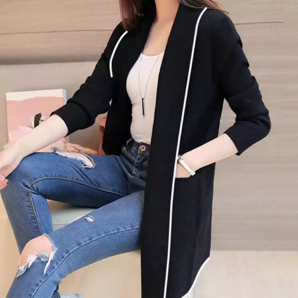 WOMEN'S WINTER LAPEL LONG FRONT OPEN COAT