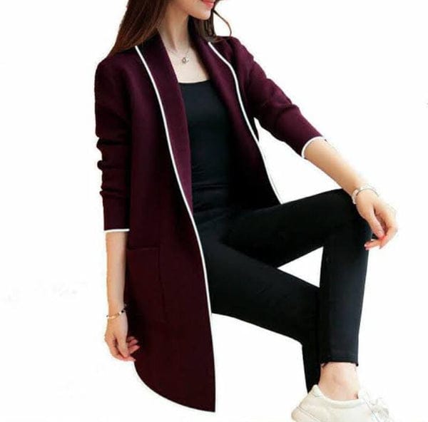 WOMEN'S WINTER LAPEL LONG FRONT OPEN COAT