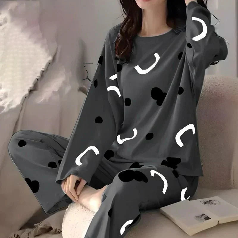 Black Cloud Printed Women's PJ Sets