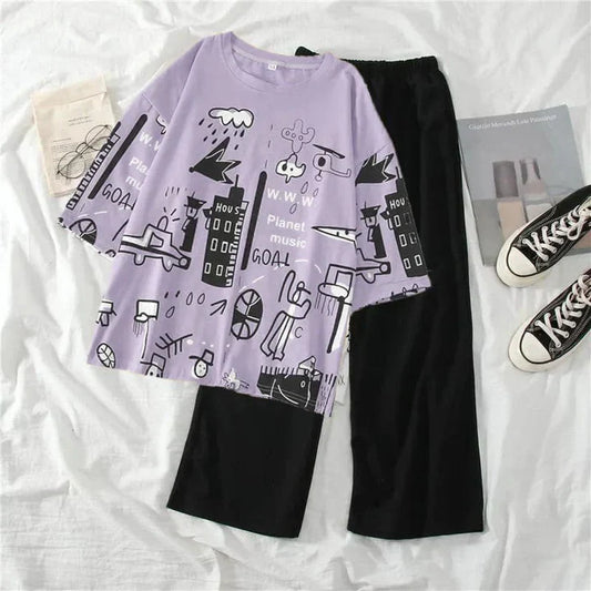 Music Planet Printed Women's PJ Sets