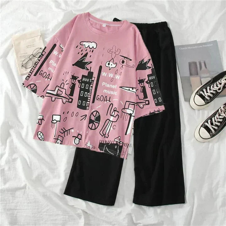 Music Planet Printed Women's PJ Sets