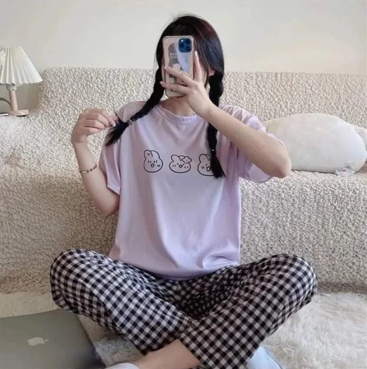 Three Emoji Printed Women's PJ Sets