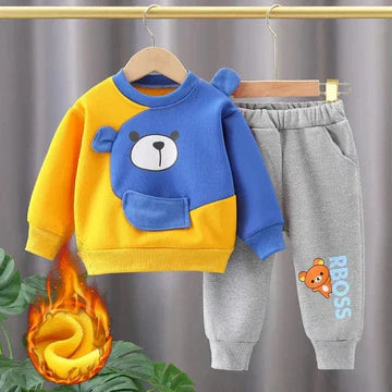 BLUE AND YELLOW POOH KIDS WINTER PANEL TRACKSUIT