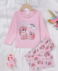 Pink unicon rainbow Printed Kids Wear