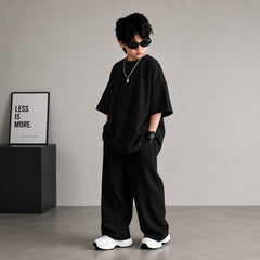 Black Kids Baggy Co-Ord Set – Premium Casual Wear for Boys (1-10 Years)
