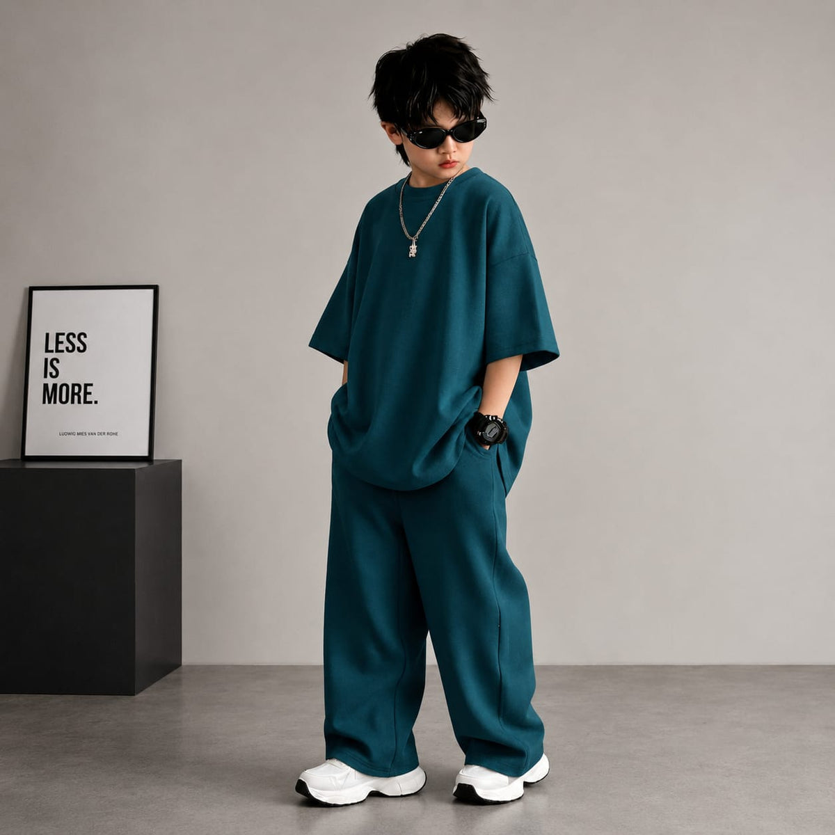 Zinc Blue Kids Baggy Co-Ord Set – Premium Casual Wear for Boys (1-10 Years)