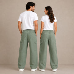 Green Unisex 6-Pocket Cargo Trousers