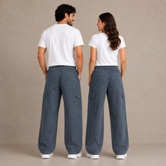 Charcol Gray  Unisex 6-Pocket Cargo Trousers