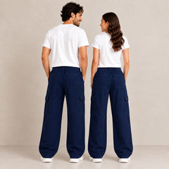 Navy Blue Unisex 6-Pocket Cargo Trousers