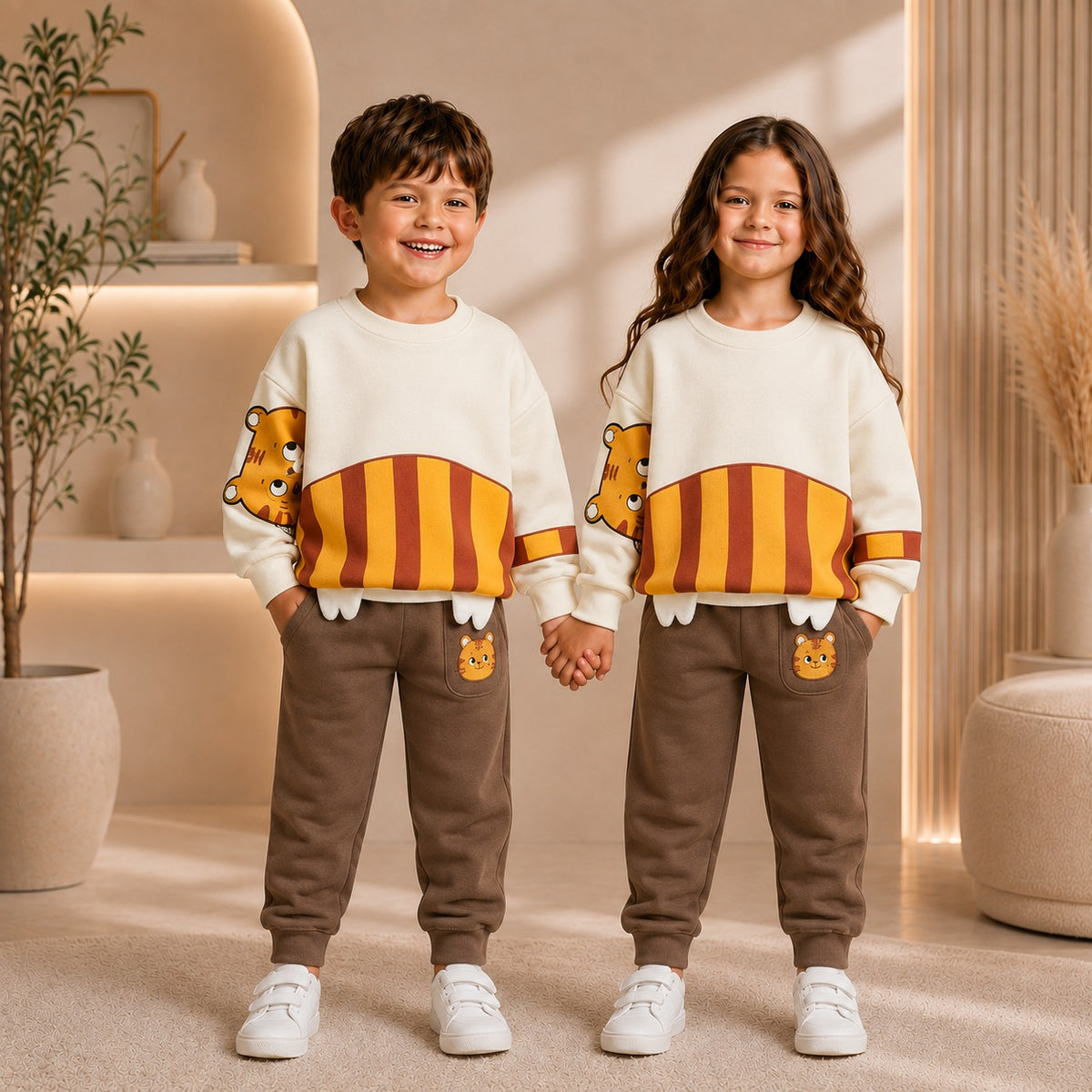 YELLOW CAT KIDS WINTER PANEL TRACKSUIT