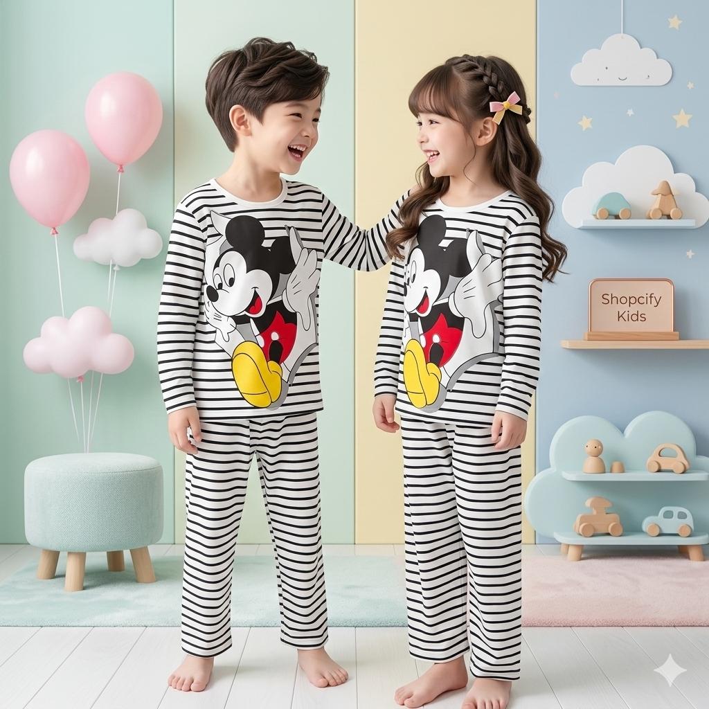 BLACK LINE MICKEY MOUSE PRINTED KIDS WEAR