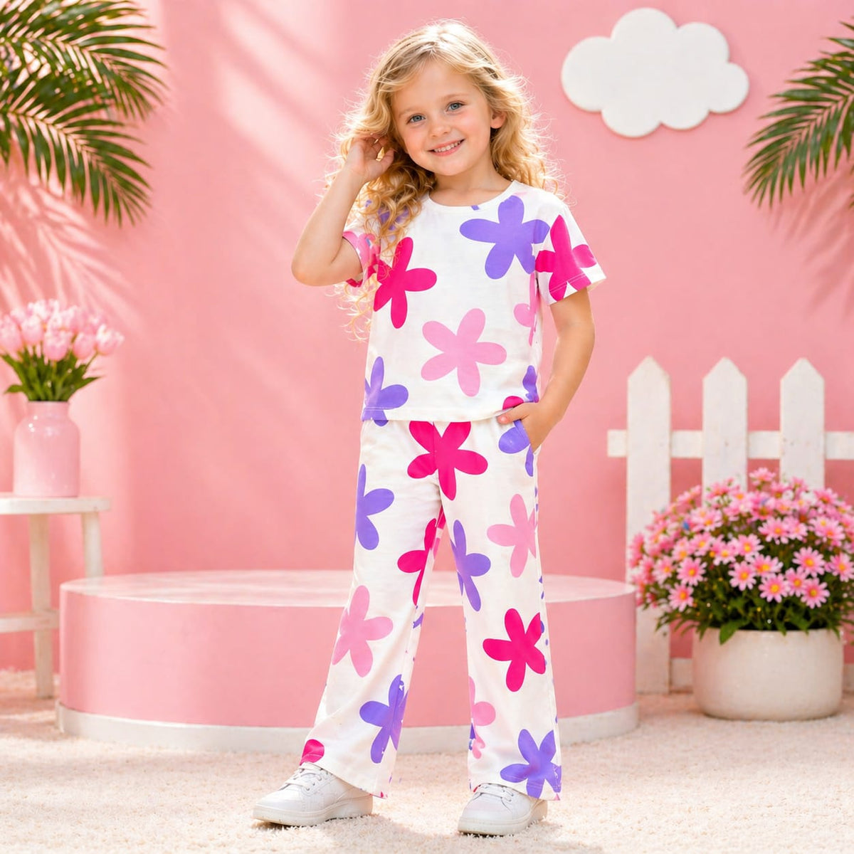 GIRL WHITE MULTY FLOWER SET