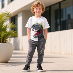 GREY DINO SWAG PRINTED SET