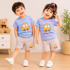 Lucky Kid Printed Short Sleeve Kids Wear