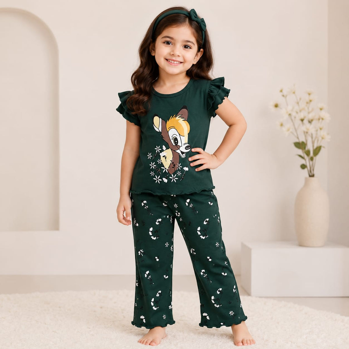 GREEN CUTE CHOICE PRINTED KIDS WEAR