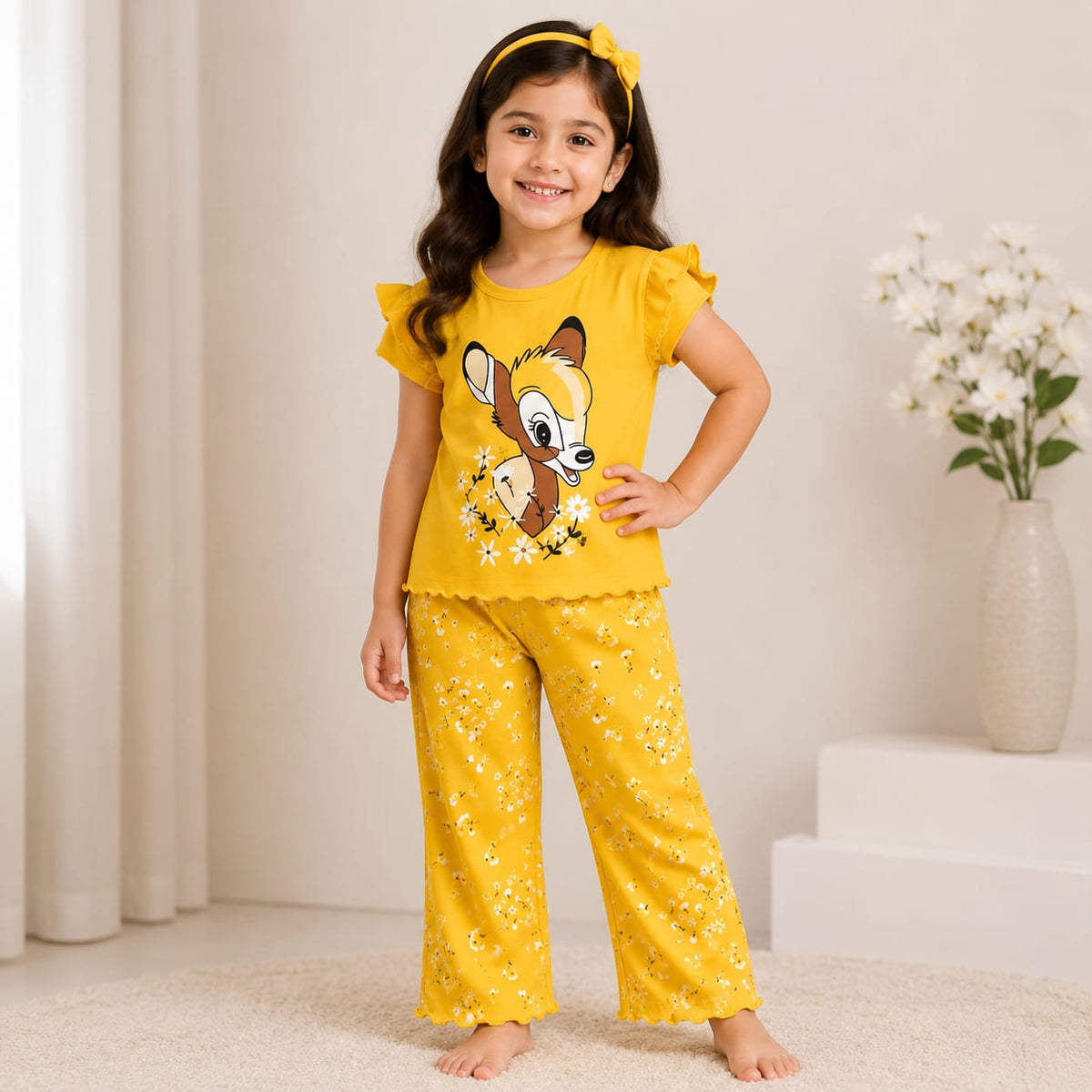 YELLOW CUTE CHOICE PRINTED KIDS WEAR