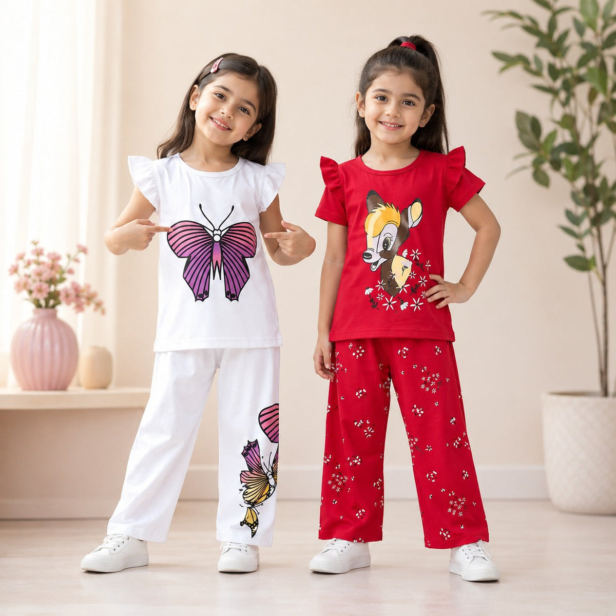 Butterfly & Baby Deer Kids Outfit (Pack of 2)