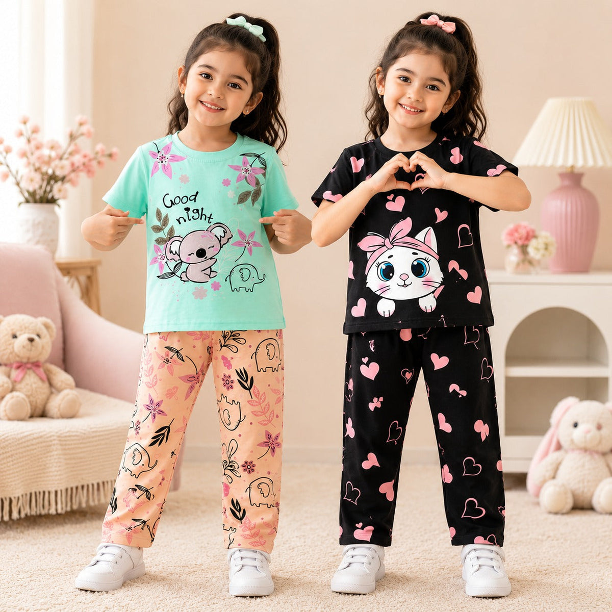 Koala & Kitty Hearts Kids Outfit (Pack of 2)