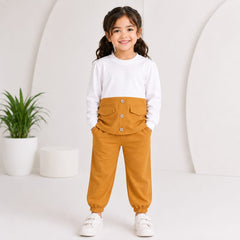 Mustard Two Colors Button Kids Wear