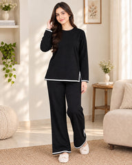 Women’s Black Printed-Free Co-Ord Set