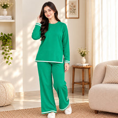 Women’s Emerald Green Printed-Free Co-Ord Set