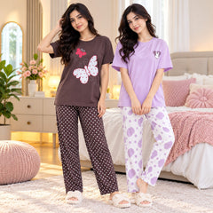 Women’s Butterfly & Mickey Printed Suit Set ( Pack of Two )