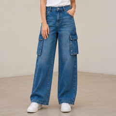 Astral Blue Baggy 6 Pocket Denim Jeans – Female